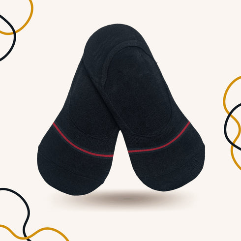 Berry Stripes No Show Socks Black - SOXO #1 Imported Socks Brand in Pakistan